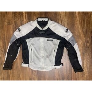 Fieldsheer Motorcycle Jacket Mens XL Fully Padded Armor Phoslite Gray NO LINER